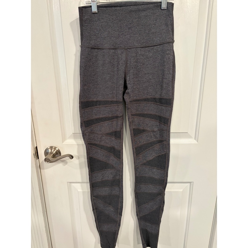 Woman's Lululemon Size 6 Wunder Under High Rise SE Tech Mesh 28" Gray Leggings